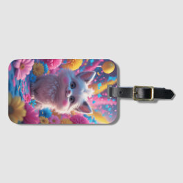 Kleurrijke viering van vreugde en geluk bagagelabel