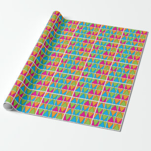 Kleurrijke Vierkant Driehoek Geometrisch Cadeaupapier