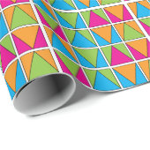 Kleurrijke Vierkant Driehoek Geometrisch Cadeaupapier (Rol Hoek)