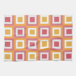 Kleurrijke vierkante geometrische theedoek