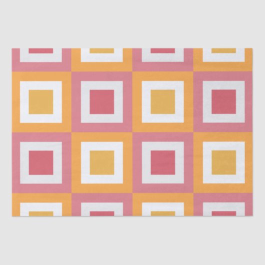 Kleurrijke vierkante geometrische tissuepapier (Voorkant)