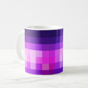 Kleurrijke Vierkante Mozaïek Paarse/Magenta/Navy Koffiemok