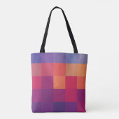 Kleurrijke Vierkante Print met Paraplu Meisje Canv Tote Bag (Achterkant)