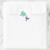 Kleurrijke vierkante sticker. vierkante sticker (Tas)