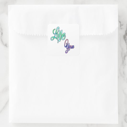 Kleurrijke vierkante sticker. vierkante sticker (Tas)