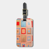 Kleurrijke vierkanten bagagelabel (Voorkant verticaal)