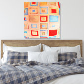 Kleurrijke vierkanten canvas afdruk (Insitu (Slaapkamer))