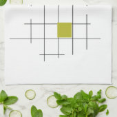 Kleurrijke vierkanten en lijnen geometrisch midden theedoek (Gevouwen)