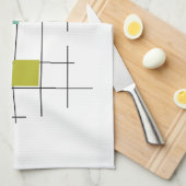 Kleurrijke vierkanten en lijnen geometrisch midden theedoek (Quarter Fold)