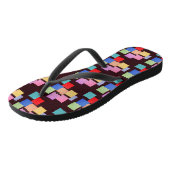 Kleurrijke Vierkanten Flip Flops (Schuin)