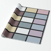 Kleurrijke vierkanten geometrisch cadeaupapier (Uitgerold)