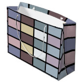 Kleurrijke Vierkanten Geometrisch Groot Cadeauzakje (Achterkant Gekanteld)