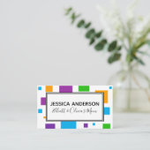 Kleurrijke Vierkanten Mama Playdate Calling Card Contactkaartje (Staand voorkant)