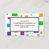 Kleurrijke Vierkanten Mama Playdate Calling Card Contactkaartje (Achterkant)