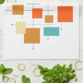 Kleurrijke vierkanten midden eeuw retro vierkanten theedoek (Gevouwen)