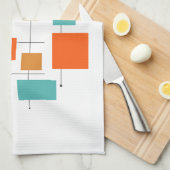 Kleurrijke vierkanten midden eeuw retro vierkanten theedoek (Quarter Fold)