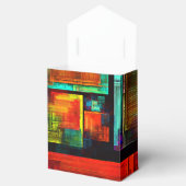 Kleurrijke vierkanten Modern Abstract kunstpatroon Bedankdoosjes (Geopend)
