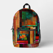 Kleurrijke vierkanten Modern Abstract kunstpatroon Bedrukte Rugzak (Voorkant)
