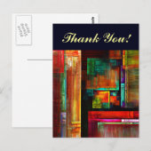 Kleurrijke vierkanten Modern Abstract kunstpatroon Briefkaart (Voorkant / Achterkant)