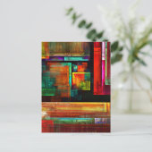 Kleurrijke vierkanten Modern Abstract kunstpatroon Briefkaart (Staand voorkant)