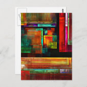 Kleurrijke vierkanten Modern Abstract kunstpatroon Briefkaart (Voorkant / Achterkant)