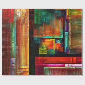 Kleurrijke vierkanten Modern Abstract kunstpatroon Cadeaupapier (Vlak)