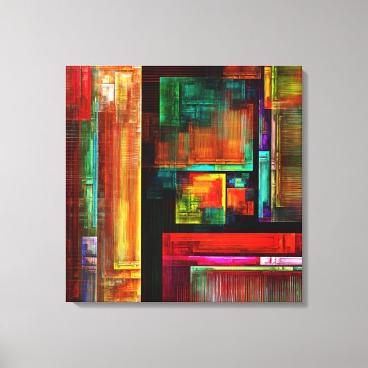 Kleurrijke vierkanten Modern Abstract kunstpatroon Canvas Afdruk (Voorkant)