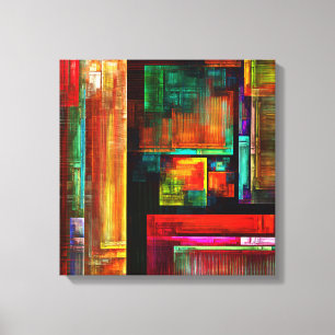 Kleurrijke vierkanten Modern Abstract kunstpatroon Canvas Afdruk