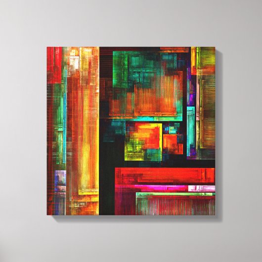 Kleurrijke vierkanten Modern Abstract kunstpatroon Canvas Afdruk (Voorkant)