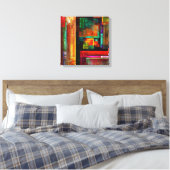 Kleurrijke vierkanten Modern Abstract kunstpatroon Canvas Afdruk (Insitu (Slaapkamer))
