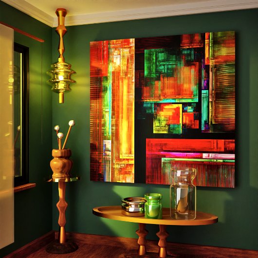 Kleurrijke vierkanten Modern Abstract kunstpatroon Canvas Afdruk