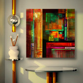 Kleurrijke vierkanten Modern Abstract kunstpatroon Canvas Afdruk