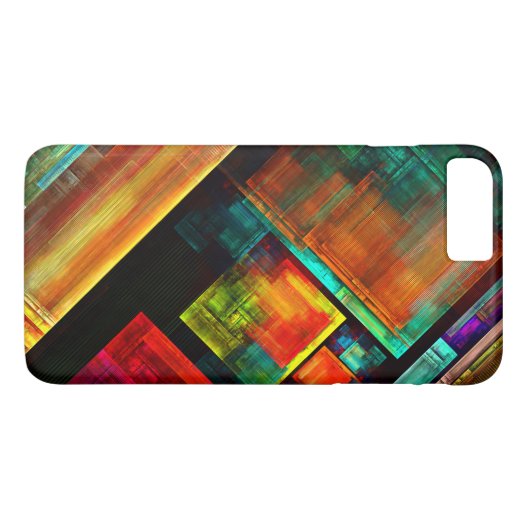 Kleurrijke vierkanten Modern Abstract kunstpatroon Case-Mate iPhone Case (Achterkant (Horizontaal))