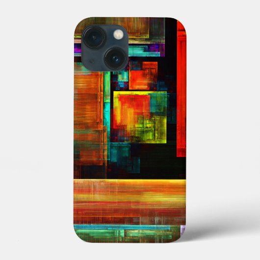 Kleurrijke vierkanten Modern Abstract kunstpatroon Case-Mate iPhone Case (Achterkant)