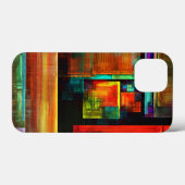 Kleurrijke vierkanten Modern Abstract kunstpatroon Case-Mate iPhone Case (Achterkant (horizontaal))