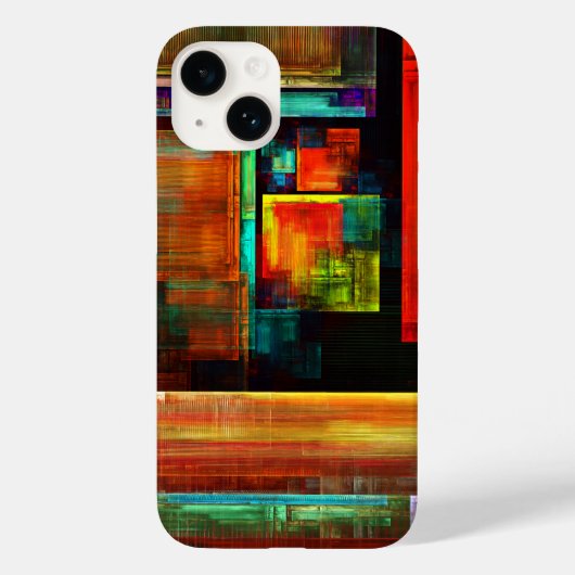Kleurrijke vierkanten Modern Abstract kunstpatroon Case-Mate iPhone Case (Achterkant)