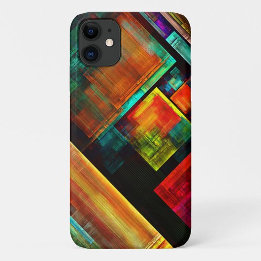 Kleurrijke vierkanten Modern Abstract kunstpatroon Case-Mate iPhone Case (Achterkant)