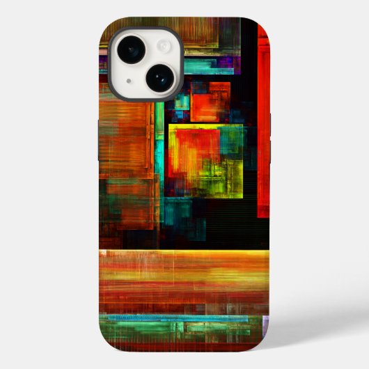 Kleurrijke vierkanten Modern Abstract kunstpatroon Case-Mate iPhone Case (Achterkant)