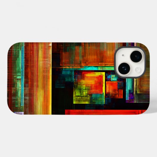 Kleurrijke vierkanten Modern Abstract kunstpatroon Case-Mate iPhone Case (Achterkant (horizontaal))
