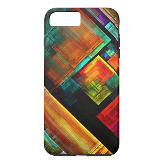 Kleurrijke vierkanten Modern Abstract kunstpatroon Case-Mate iPhone Case (Achterkant)