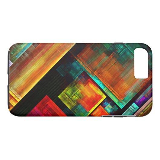 Kleurrijke vierkanten Modern Abstract kunstpatroon Case-Mate iPhone Case (Achterkant (Horizontaal))