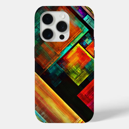 Kleurrijke vierkanten Modern Abstract kunstpatroon Case-Mate iPhone Case (Achterkant)