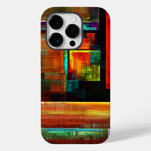 Kleurrijke vierkanten Modern Abstract kunstpatroon Case-Mate iPhone Case (Achterkant)