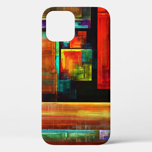Kleurrijke vierkanten Modern Abstract kunstpatroon Case-Mate iPhone Case (Achterkant)