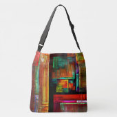 Kleurrijke vierkanten Modern Abstract kunstpatroon Crossbody Tas (Achterkant)