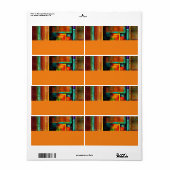 Kleurrijke vierkanten Modern Abstract kunstpatroon Etiket (Full Sheet)