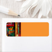 Kleurrijke vierkanten Modern Abstract kunstpatroon Etiket (Insitu)