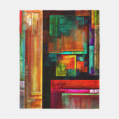 Kleurrijke vierkanten Modern Abstract kunstpatroon Fleece Deken (Voorkant)