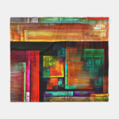 Kleurrijke vierkanten Modern Abstract kunstpatroon Fleece Deken (Voorkant (Horizontaal))
