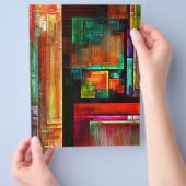 Kleurrijke vierkanten Modern Abstract kunstpatroon Flyer (Hand)